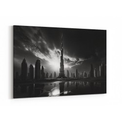 Burj Khalifa Downtown Dubai in Black & White Wall Art