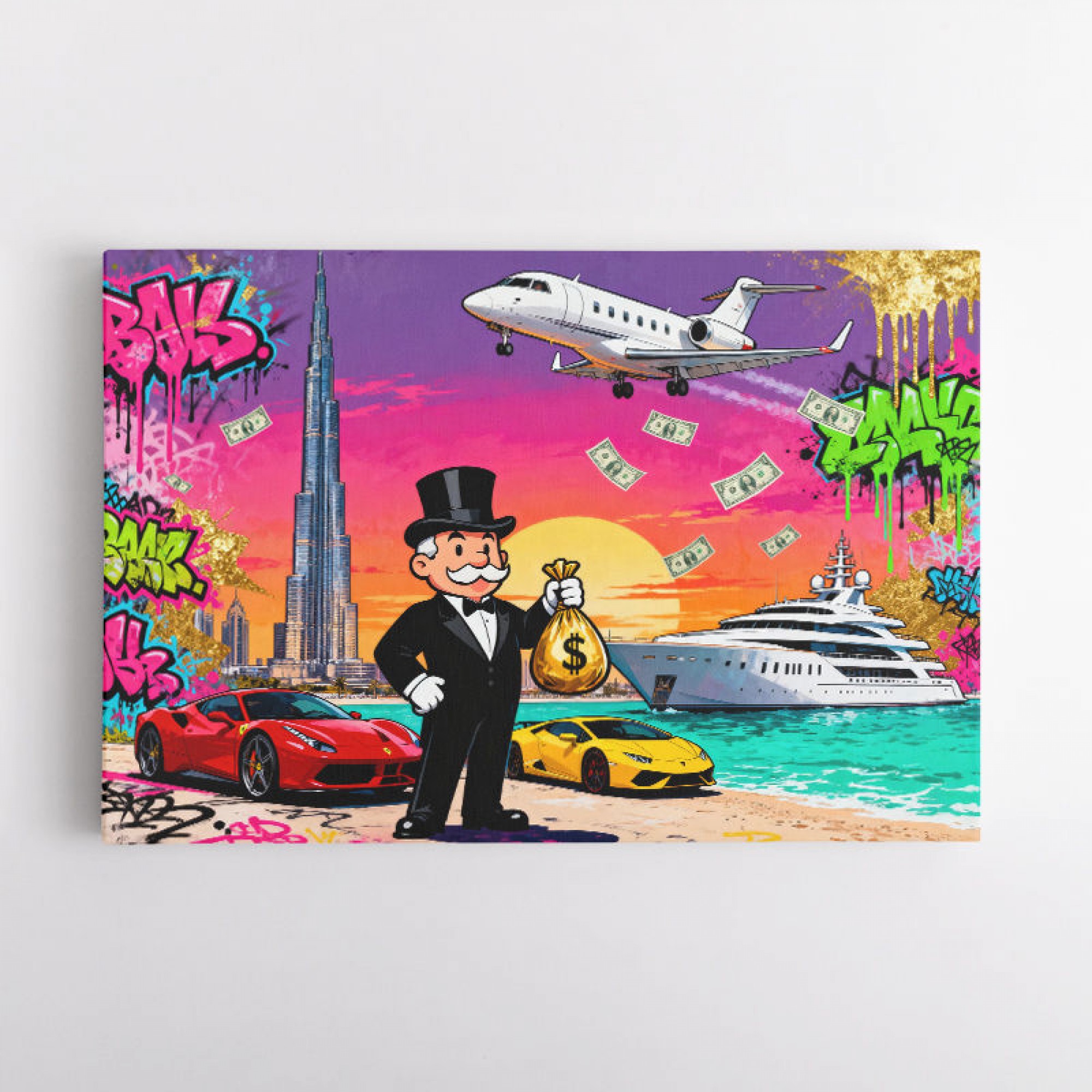 Monopoly Wall In Monopoly in Paradise Wall Art | Luxury Pop Art Dubai