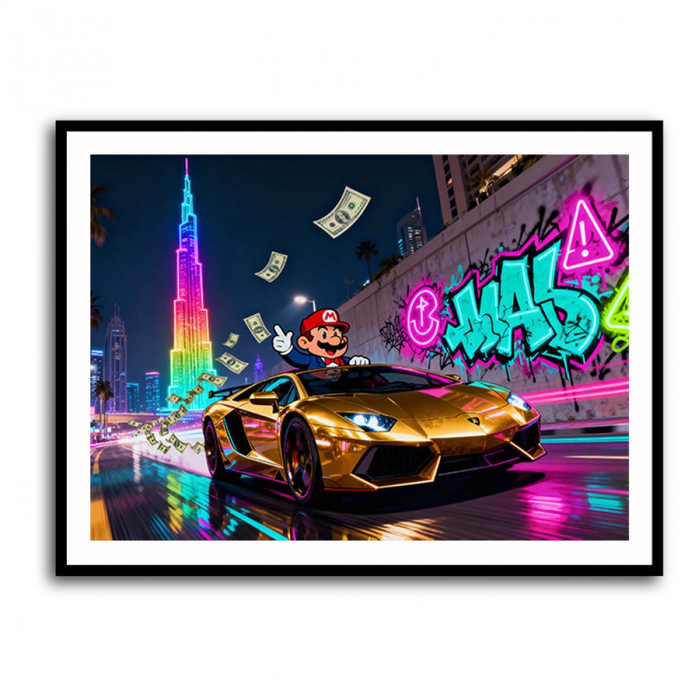 Neon Velocity Wall Art