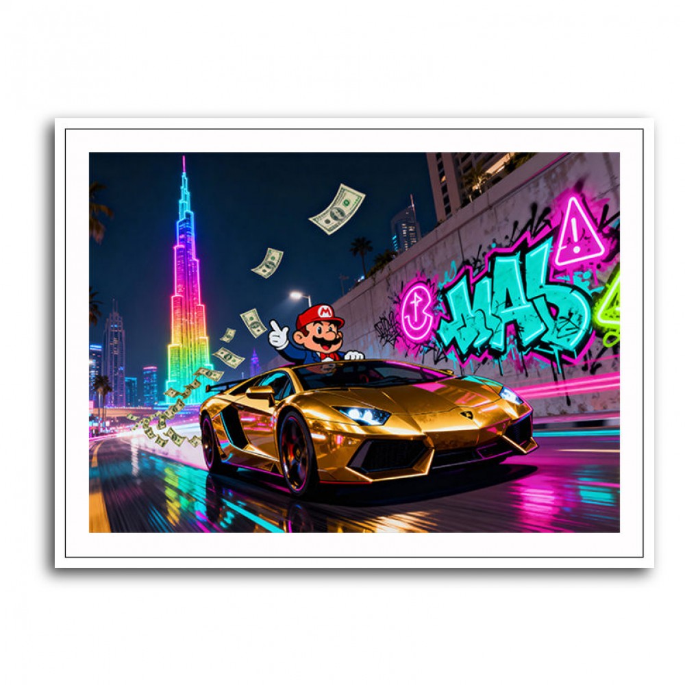 Neon Velocity Wall Art