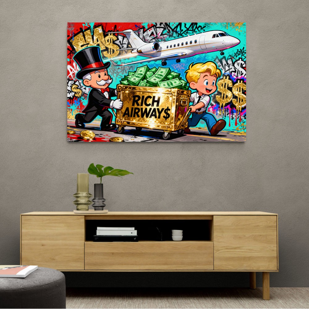 Rich Airways Golden  Wall Art