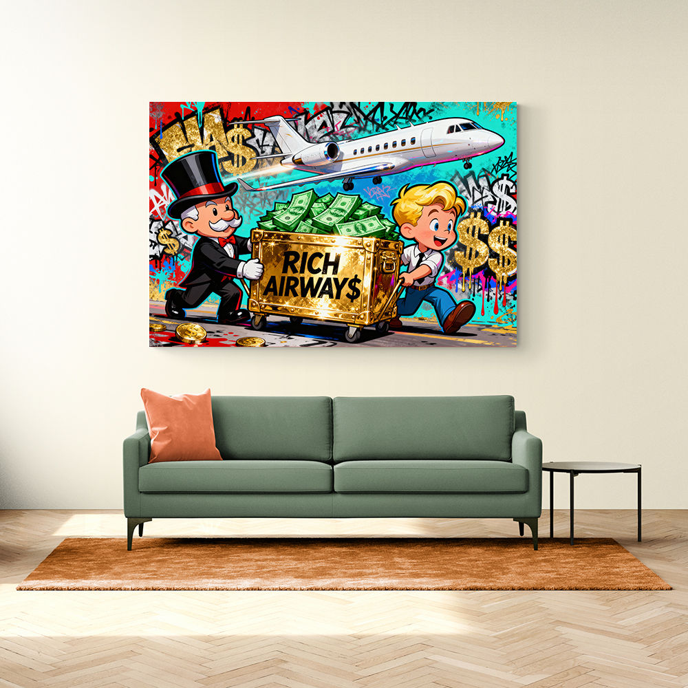 Rich Airways Golden  Wall Art