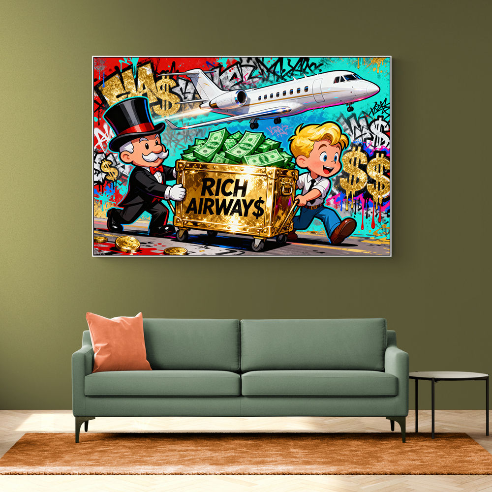 Rich Airways Golden  Wall Art