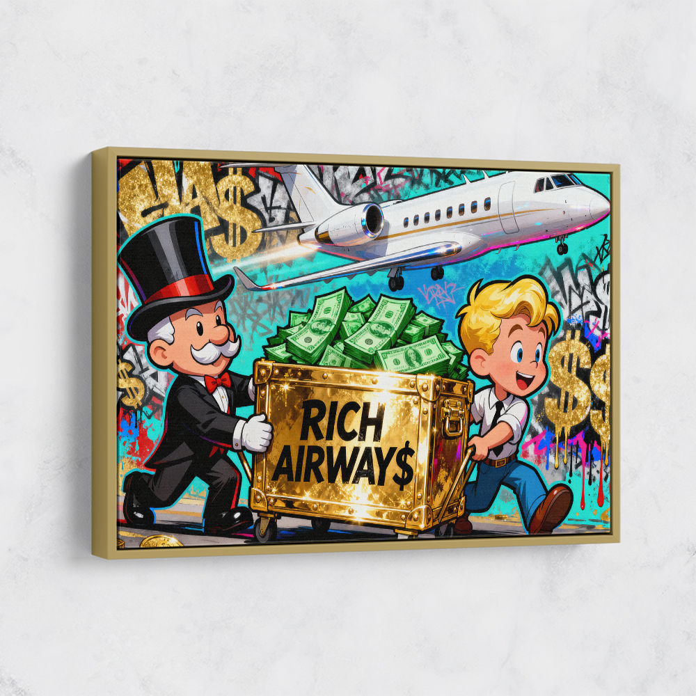 Rich Airways Golden  Wall Art