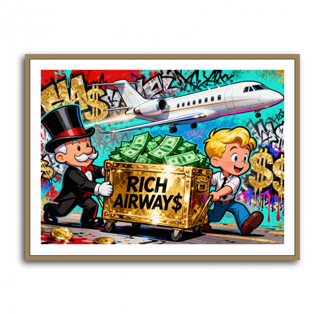 Rich Airways Golden  Wall Art