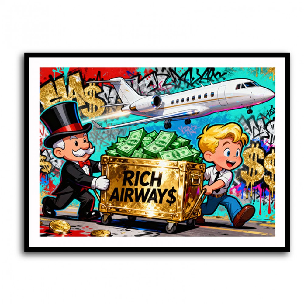 Rich Airways Golden  Wall Art