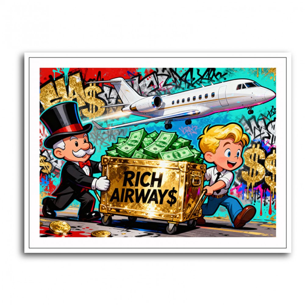 Rich Airways Golden  Wall Art