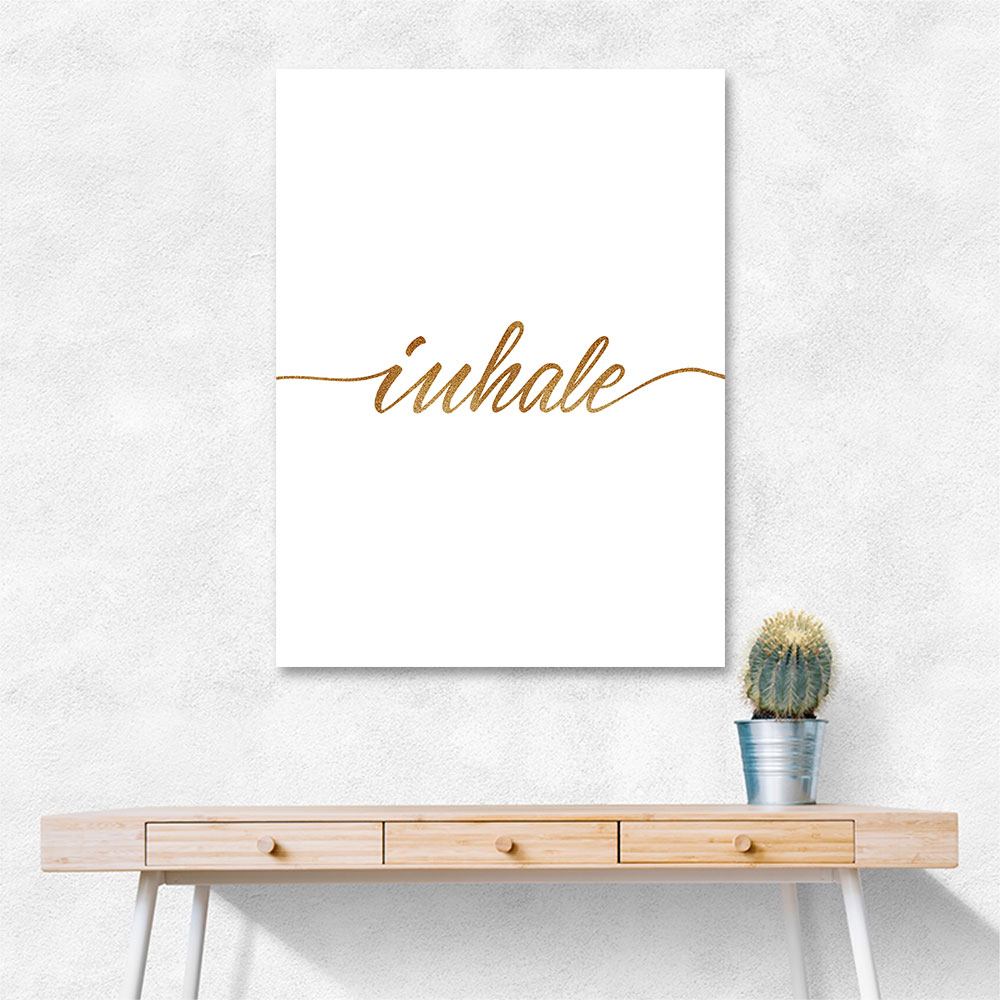 Inhale Gold Wall Art