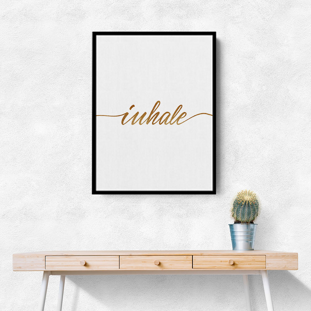 Inhale Gold Wall Art