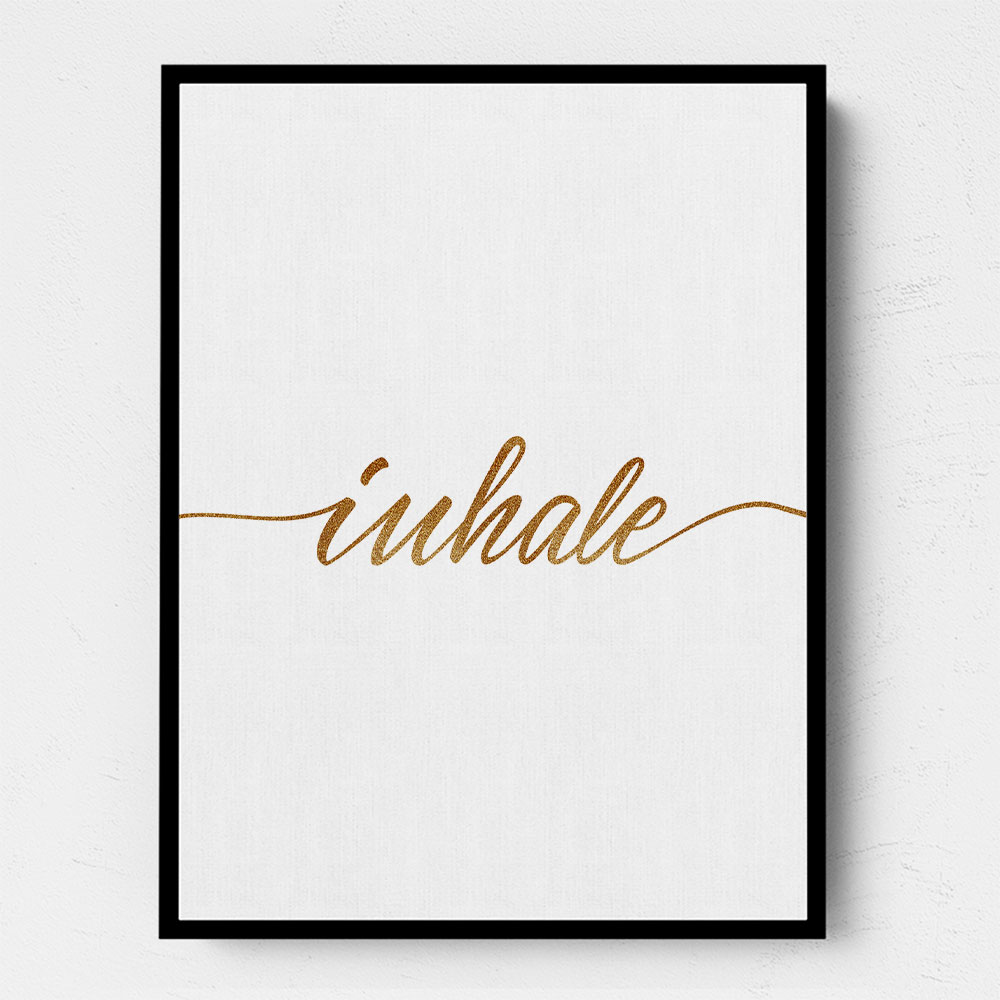 Inhale Gold Wall Art