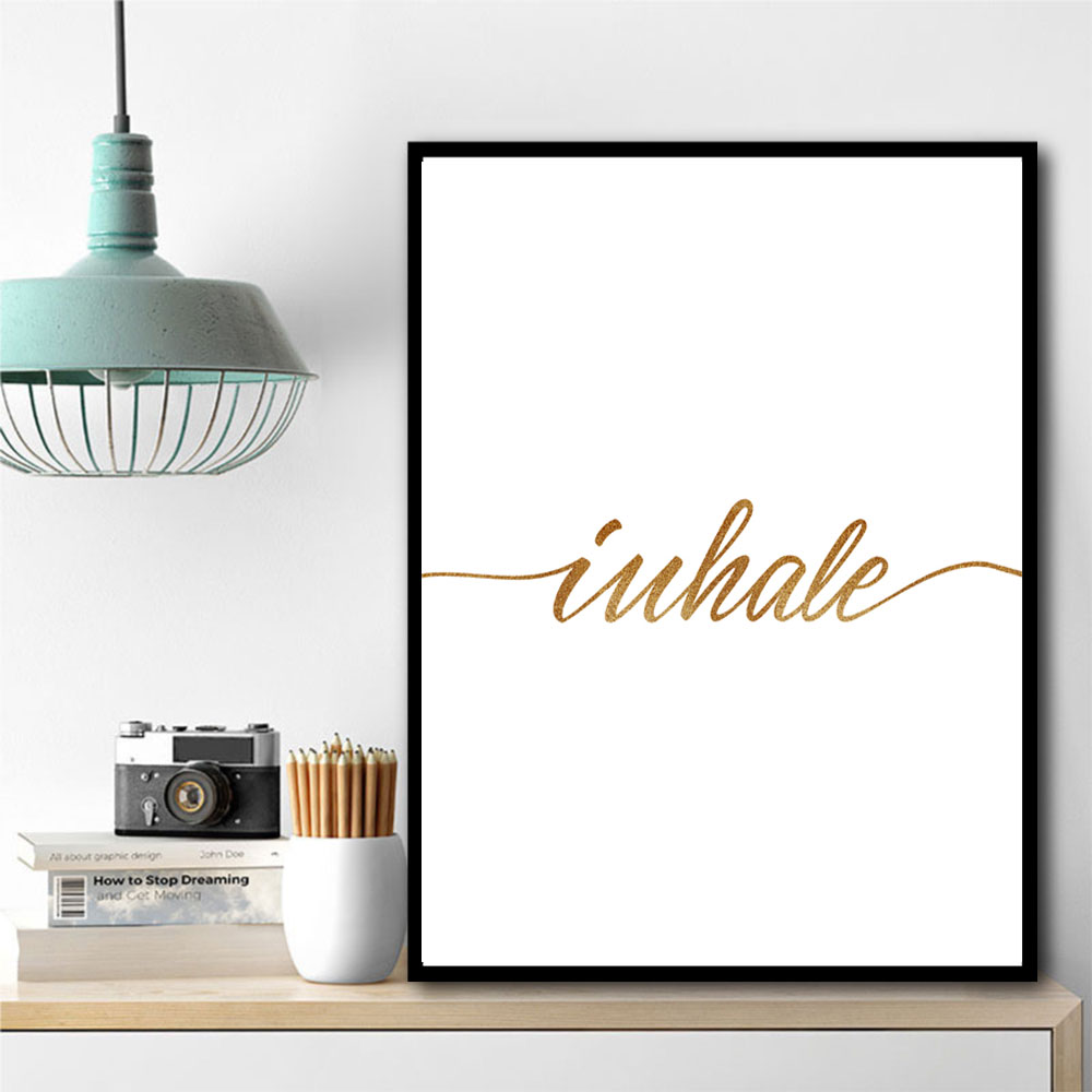 Inhale Gold Wall Art