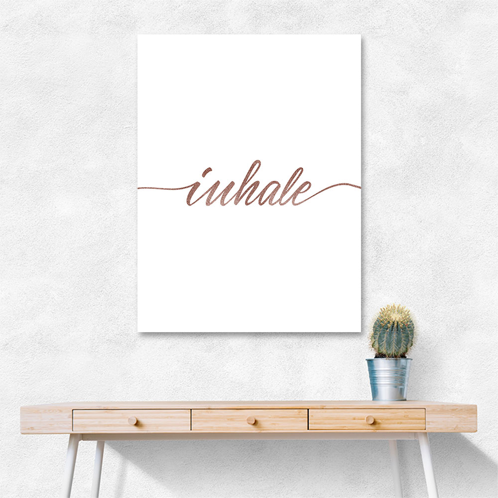 Inhale Rose Gold Wall Art