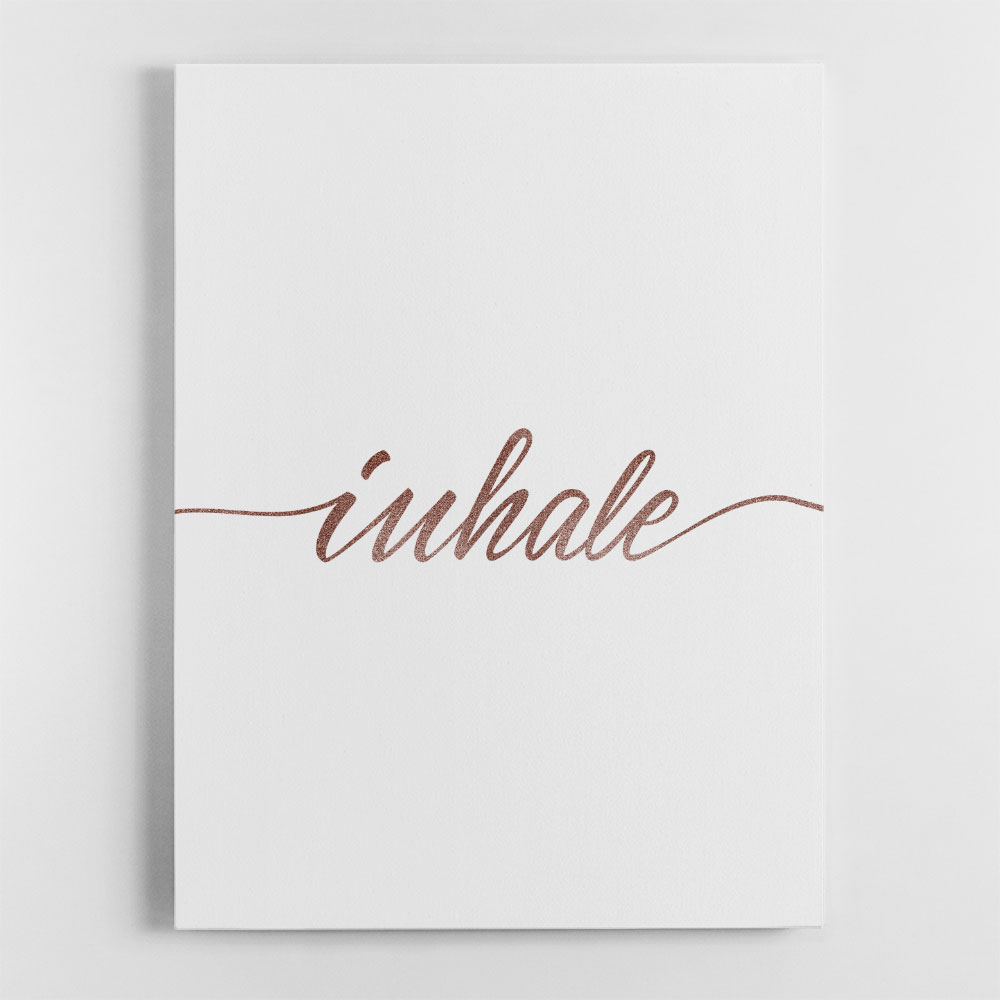 Inhale Rose Gold Wall Art