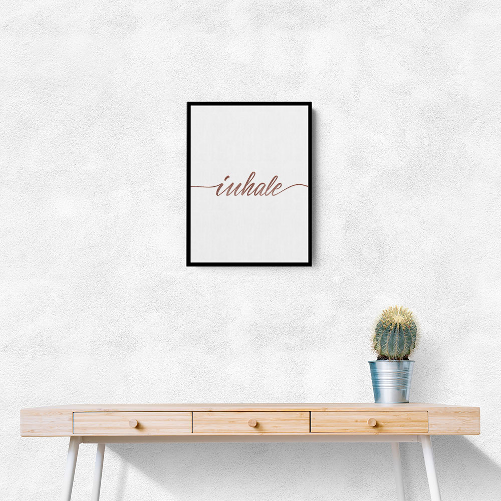 Inhale Rose Gold Wall Art