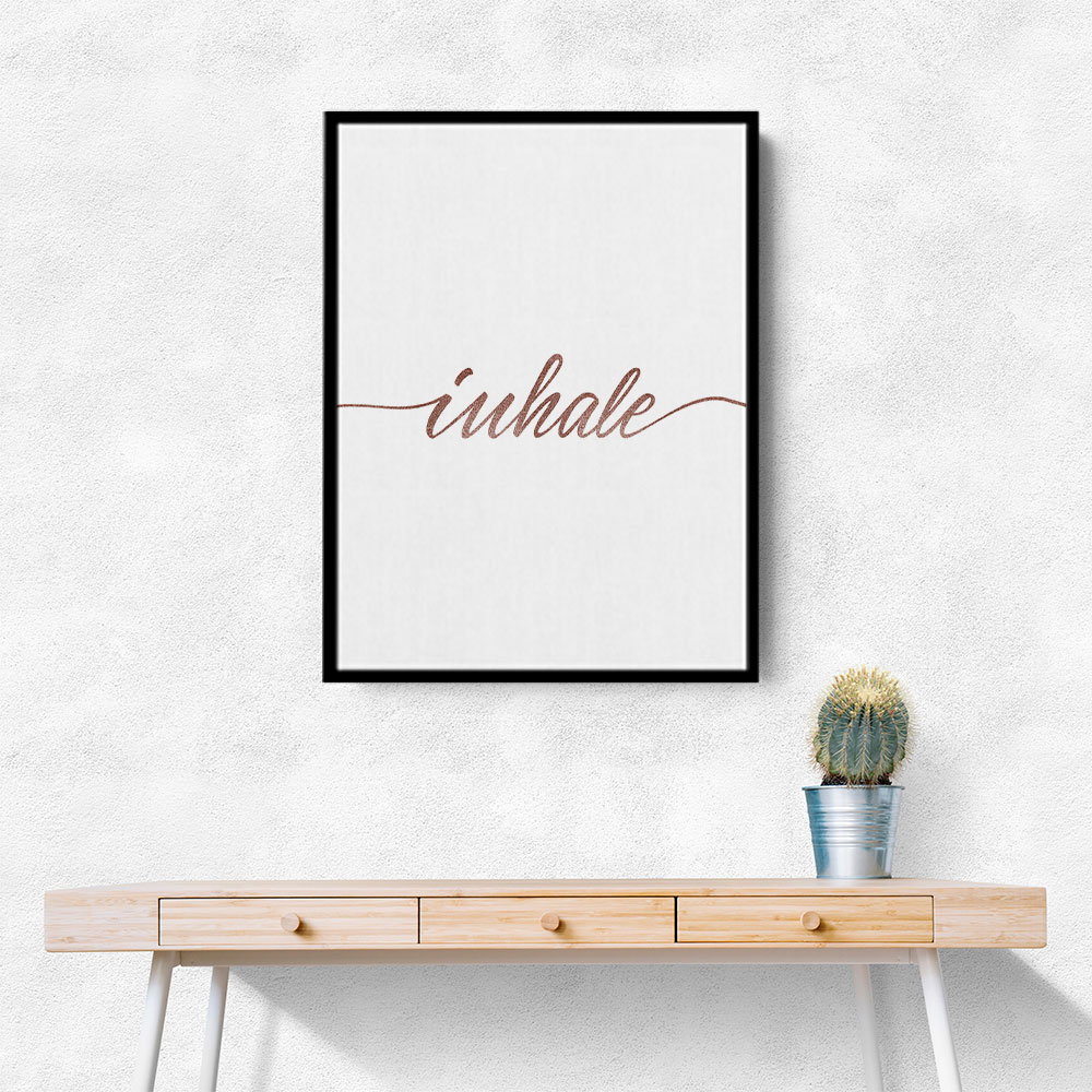 Inhale Rose Gold Wall Art