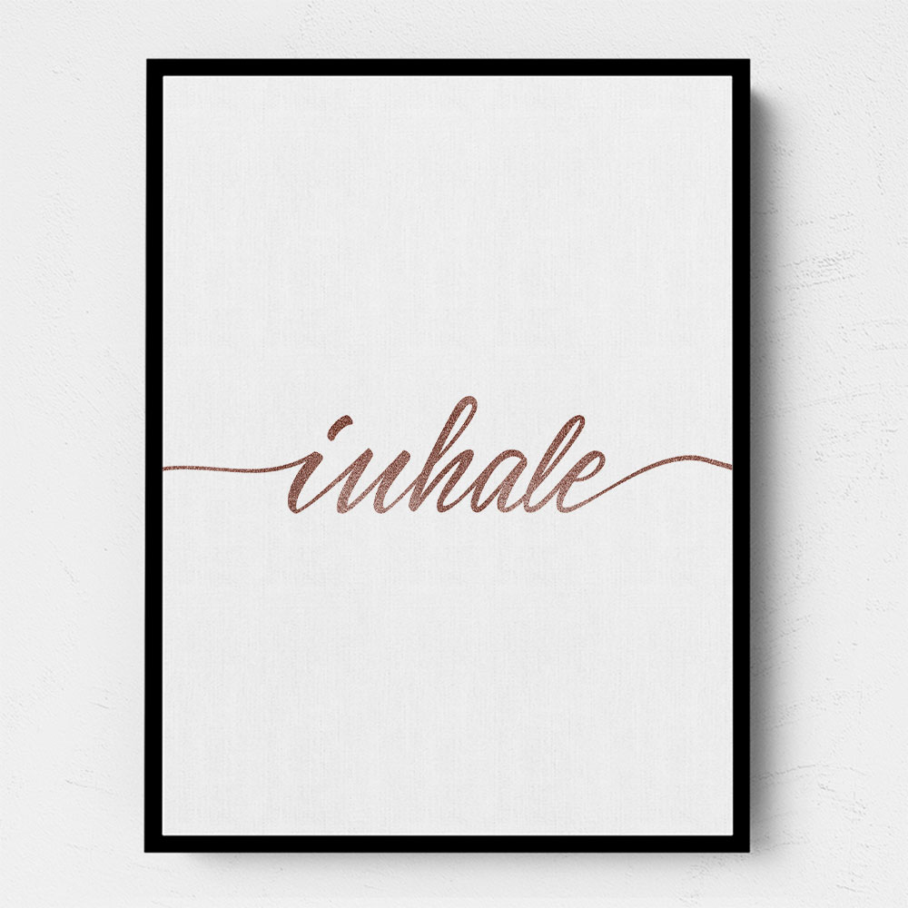 Inhale Rose Gold Wall Art