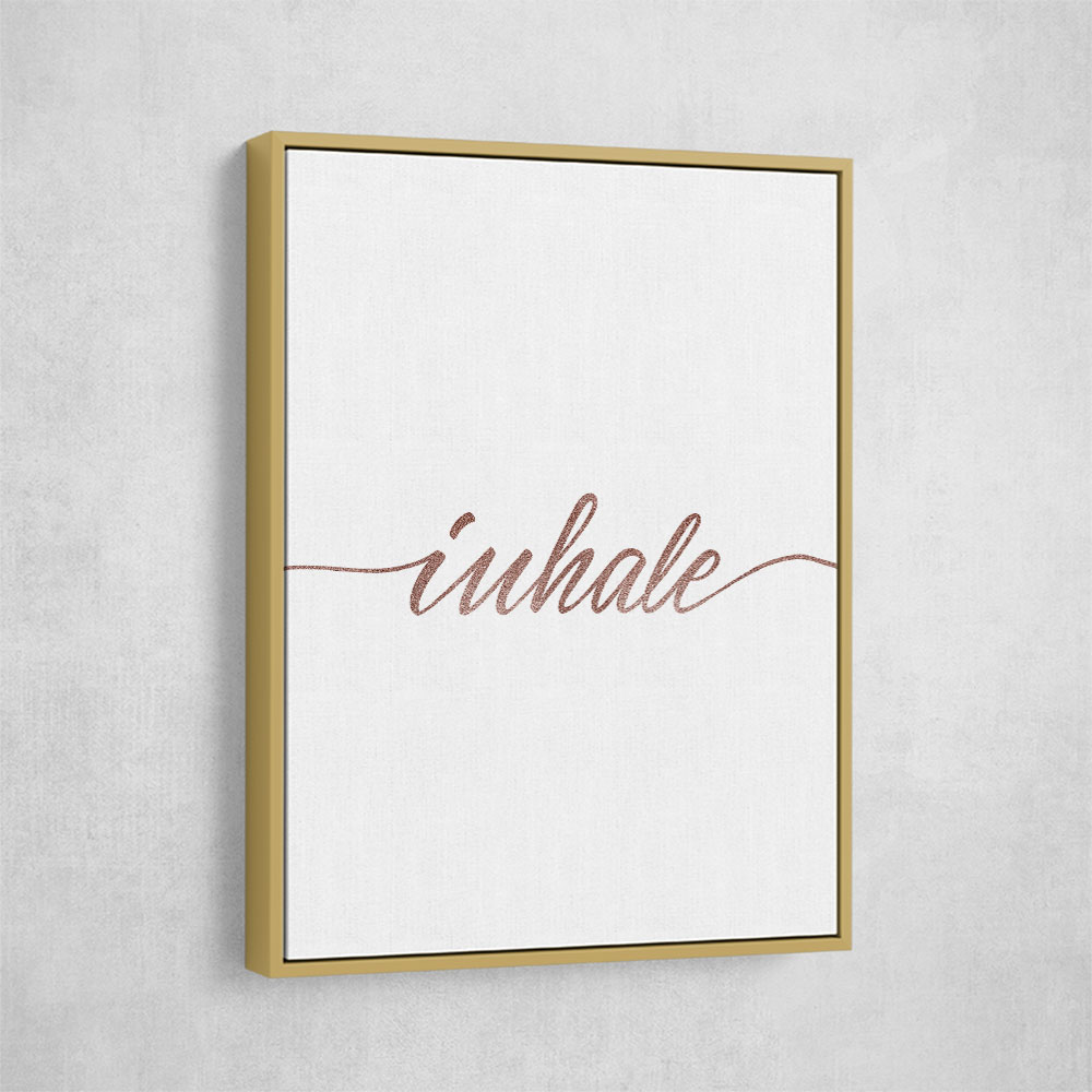 Inhale Rose Gold Wall Art