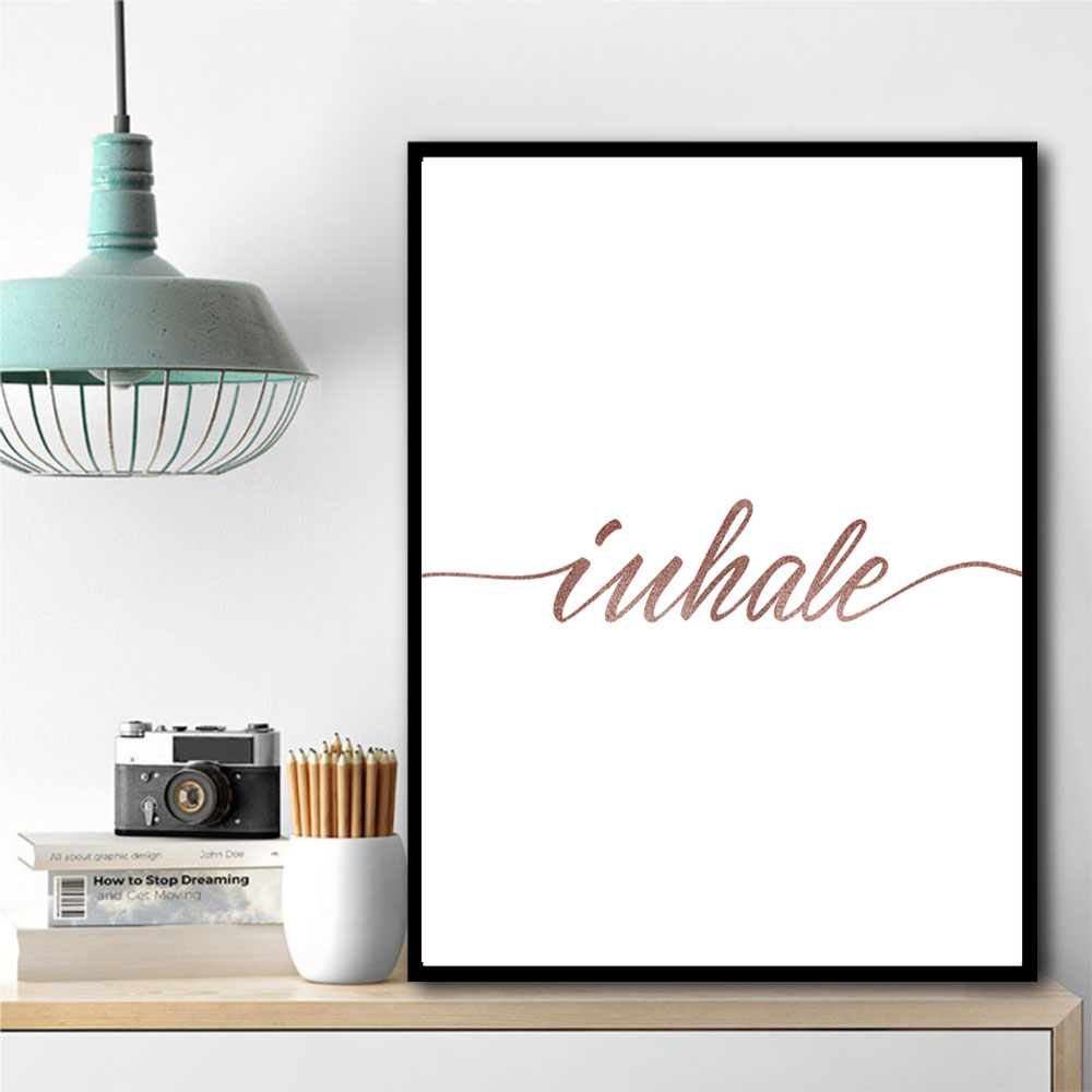 Inhale Rose Gold Wall Art