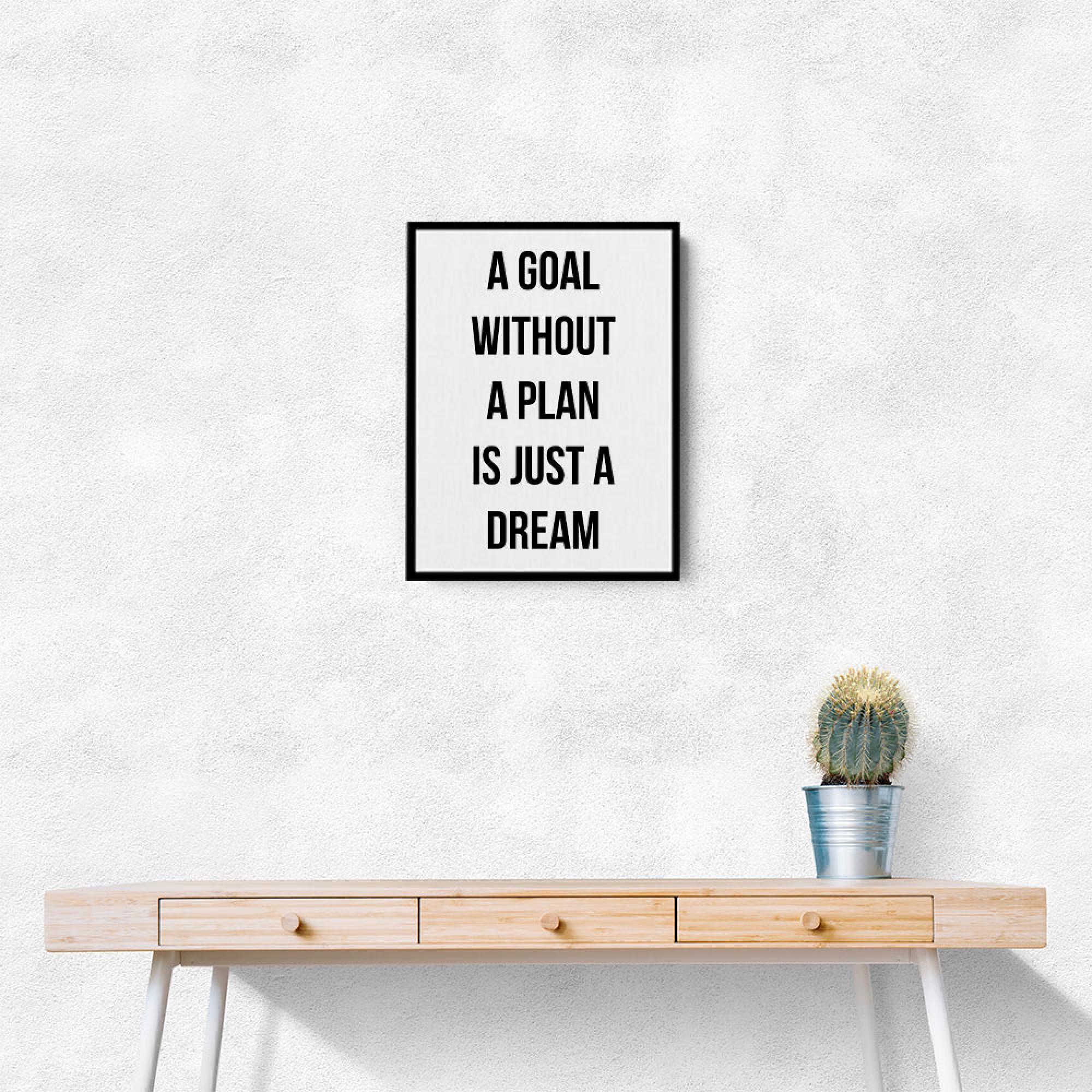 A Goal Without A Plan Quote Wall Art