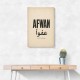 Afwan Arabic Typography Vintage Wall Art