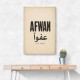 Afwan Arabic Typography Vintage Wall Art