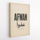 Afwan Arabic Typography Vintage Wall Art