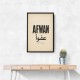 Afwan Arabic Typography Vintage Wall Art