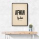 Afwan Arabic Typography Vintage Wall Art