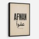 Afwan Arabic Typography Vintage Wall Art