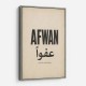 Afwan Arabic Typography Vintage Wall Art