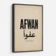 Afwan Arabic Typography Vintage Wall Art