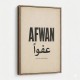 Afwan Arabic Typography Vintage Wall Art