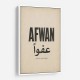 Afwan Arabic Typography Vintage Wall Art