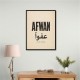 Afwan Arabic Typography Vintage Wall Art