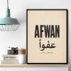 Afwan Arabic Typography Vintage Wall Art