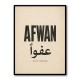 Afwan Arabic Typography Vintage Wall Art