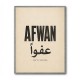 Afwan Arabic Typography Vintage Wall Art