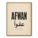 Afwan Arabic Typography Vintage Wall Art