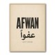 Afwan Arabic Typography Vintage Wall Art