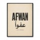 Afwan Arabic Typography Vintage Wall Art