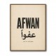 Afwan Arabic Typography Vintage Wall Art