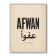 Afwan Arabic Typography Vintage Wall Art