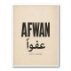 Afwan Arabic Typography Vintage Wall Art