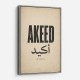 Akeed Arabic Saying Wall Art