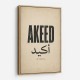 Akeed Arabic Saying Wall Art