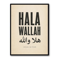 Hala Wallah Arabic Welcome Quote Art Print