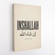 Inshallah God Willing Arabic Vintage Art Print