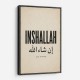 Inshallah God Willing Arabic Vintage Art Print