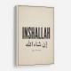 Inshallah God Willing Arabic Vintage Art Print