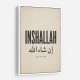 Inshallah God Willing Arabic Vintage Art Print